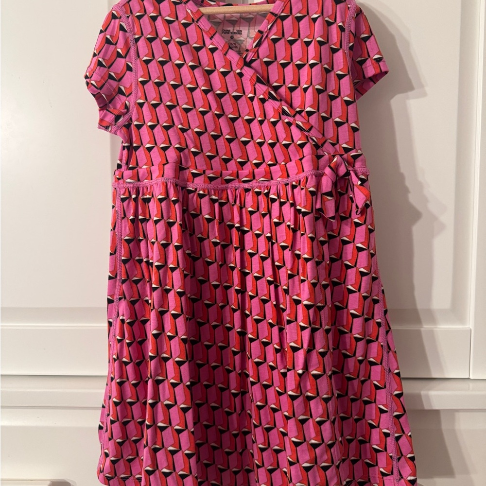 Diane Von Furstenberg x Targer Pink and Black V-Neck Sundress